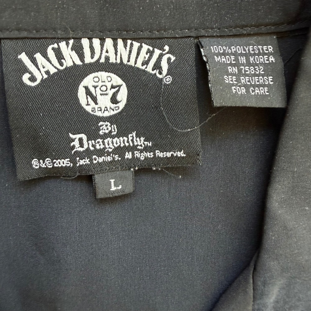 Vintage 2005 Jack Daniels Dragonfly Whiskey Shirt Mens Large Black Graphic Y2K - Picture 3 of 8